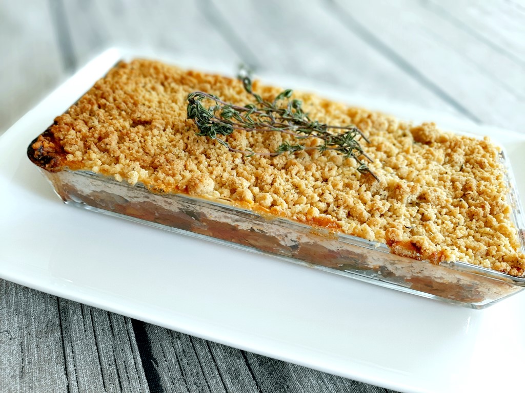 Salzige Crumble Ratatouille Ziegenkäse