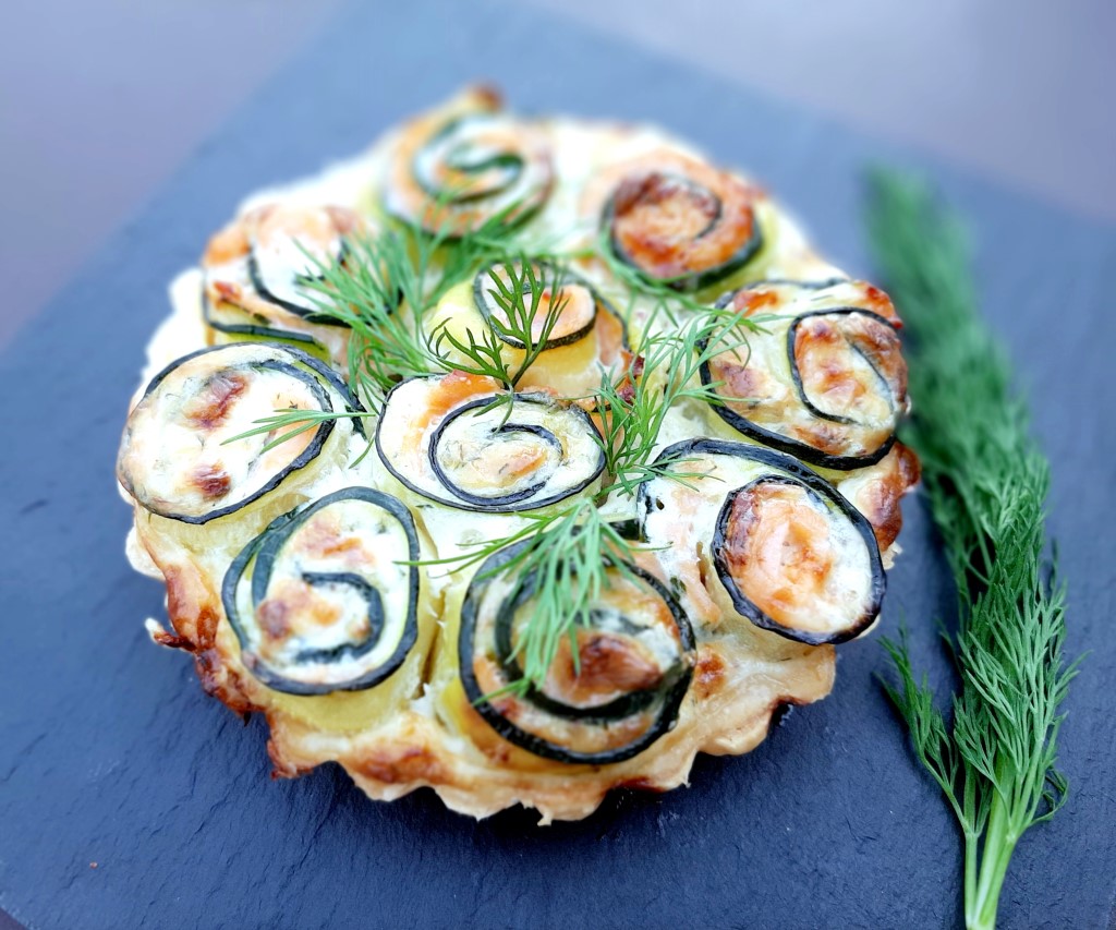 Quiche aus Lachs und Zucchini